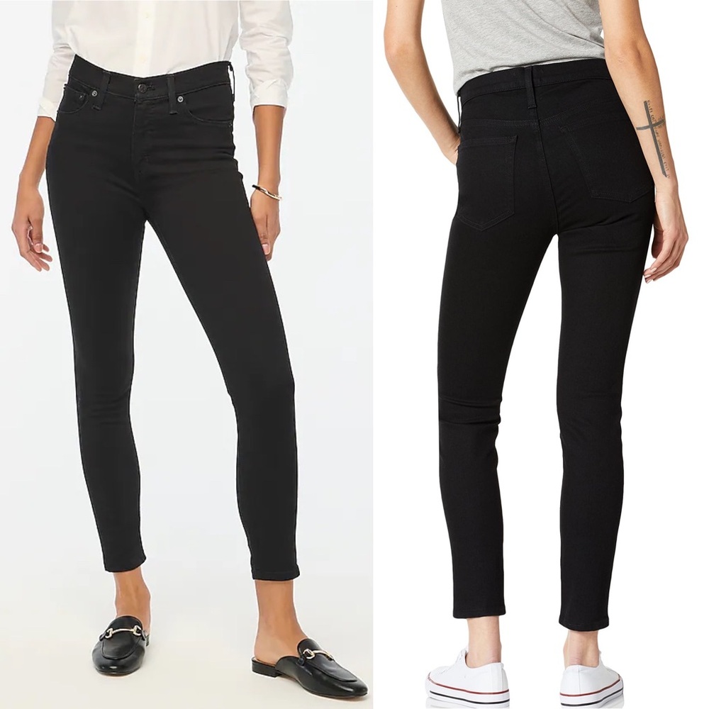 J CREW toothpick Toothpick Black Jean sz 26 Petite 9" Mid-Rise Ankle Skinny